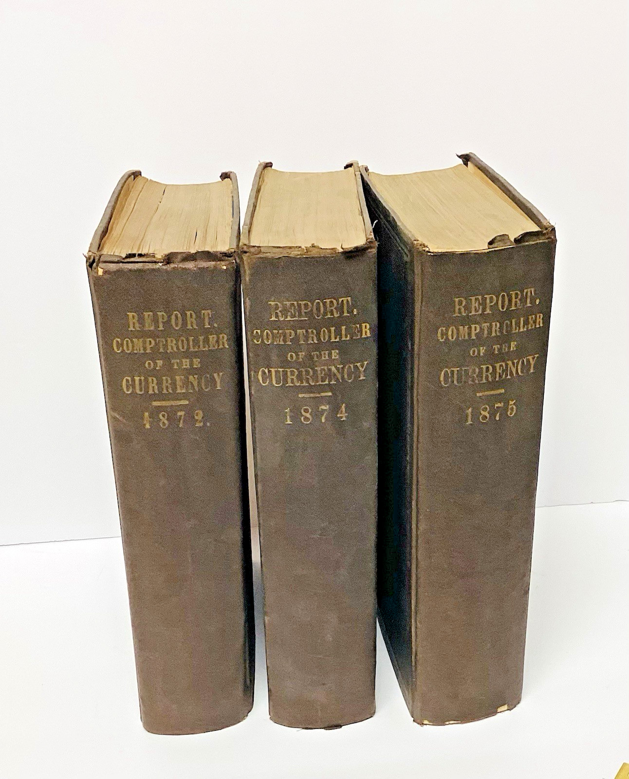 Signed Three John Jay Knox Books 1872 1874 1875 Comptroller Currency Treasury
