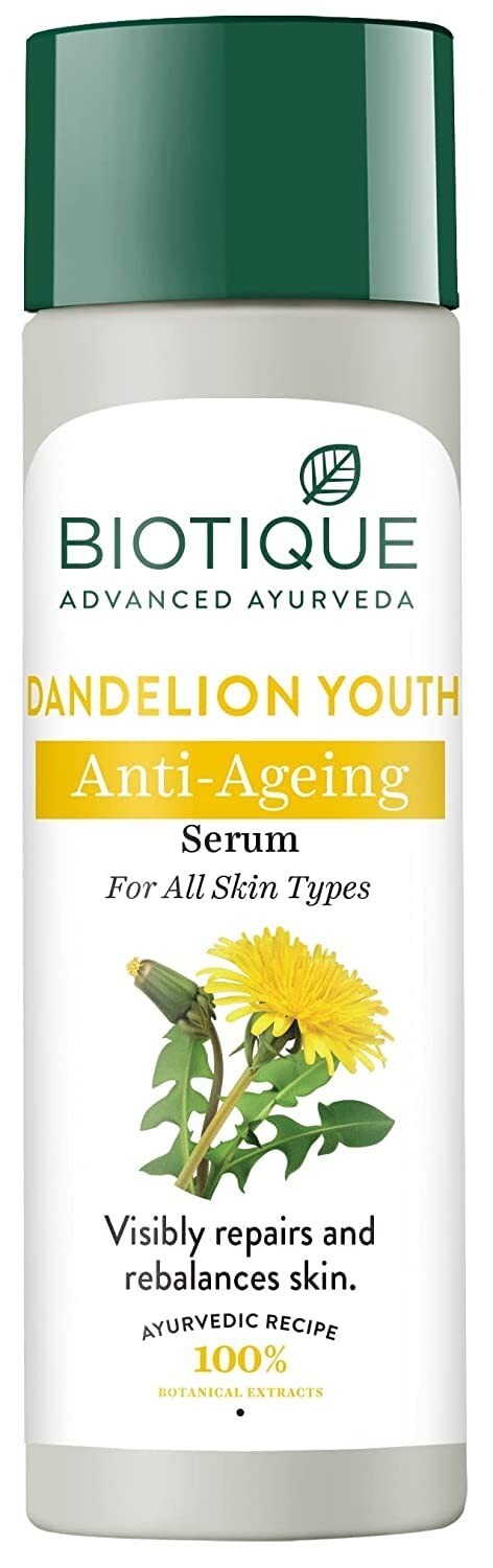 Biotique Dandelion Youth Anti-Ageing Face Serum, For All Skin Types, 190ml