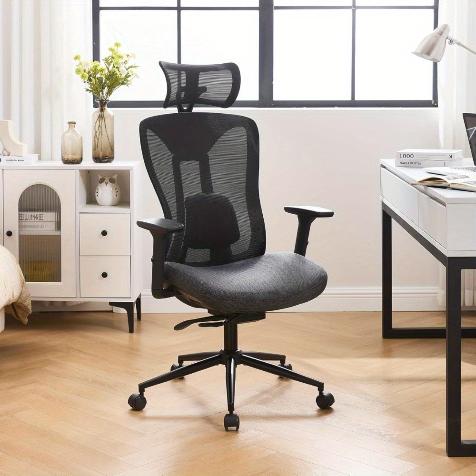 Ergonomic Mesh Office Chair with Adjustable Headrest Lumbar Support Desk Chair