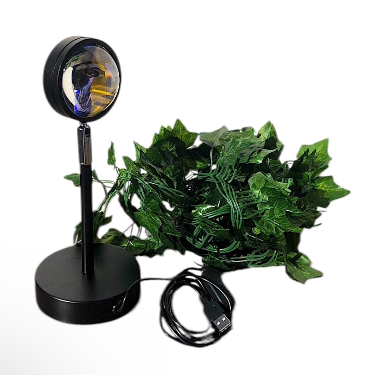 64 Colors Sunset Projection Lamp with Artificial Ivy Leaves 64 Colors Sunset Projection Lamp with Artificial Ivy Leaves