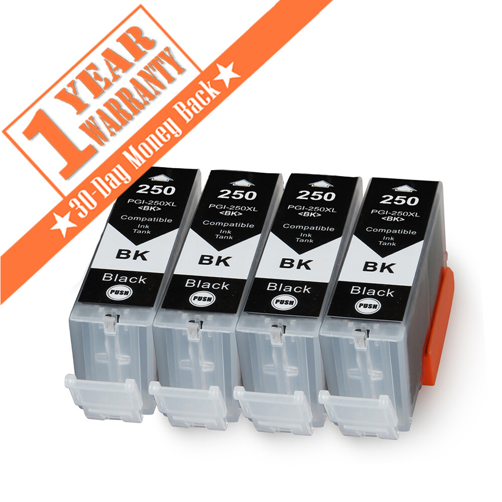 4PK PGI-250XL Black Ink for Canon PGI-250XL Pixma MG5620 MG6620 MX922 MG5520