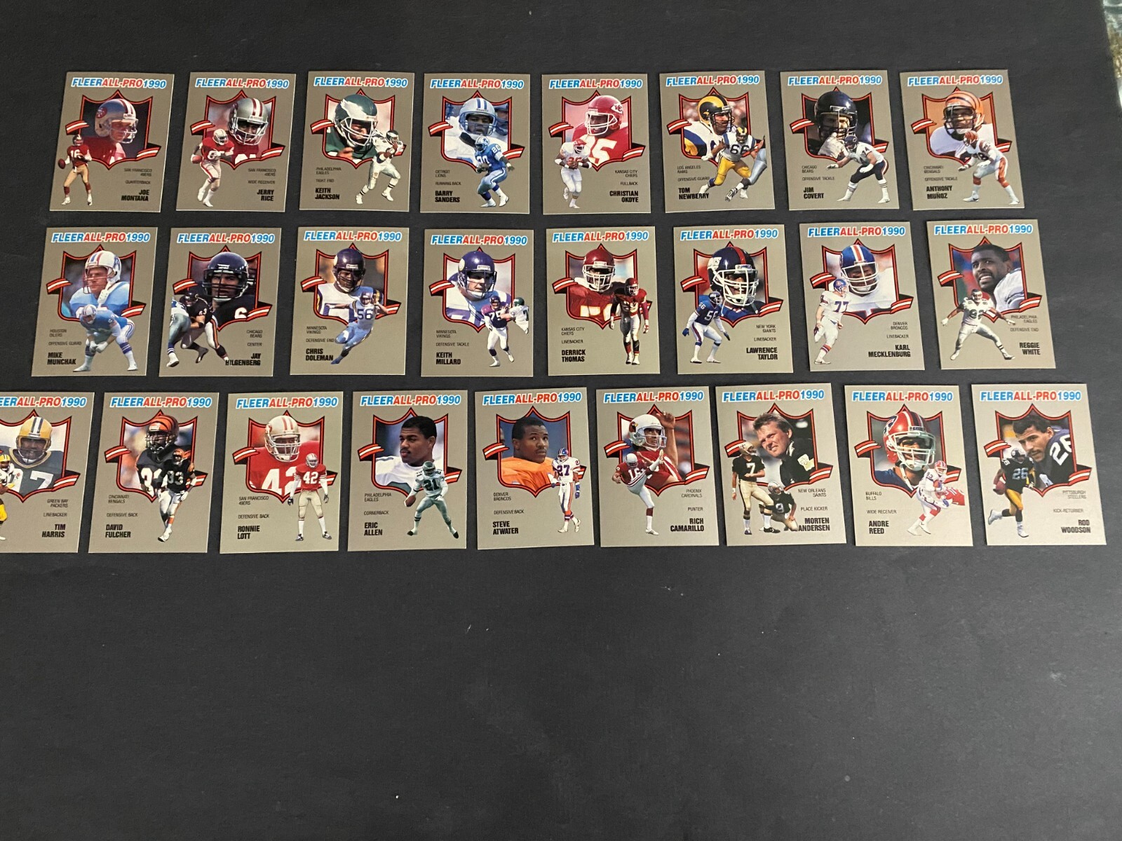 1990 FLEER FOOTBALL SILVER ALL PRO SET 25CT BARRY SANDERS ETC. NM-MINT-MINT 1990 FLEER FOOTBALL SILVER ALL PRO SET 25CT BARRY SANDERS ETC. NM-MINT-MINT