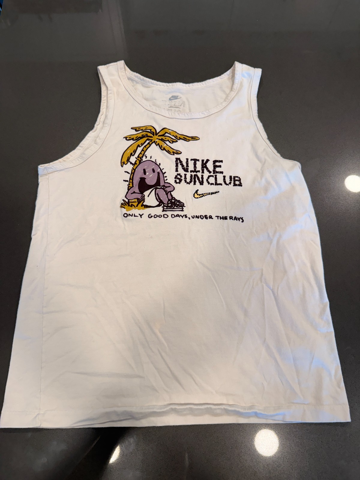 Nike Sun Club “Only Good Days Under the Rays” Tank Top White Men’s Large