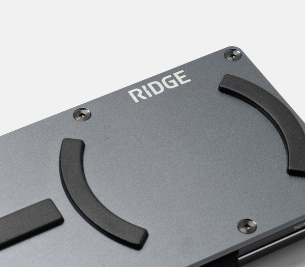 Ridge Wallet MagSafe Gunmetal RFID Blocking Money Strap Silver - New Open Box