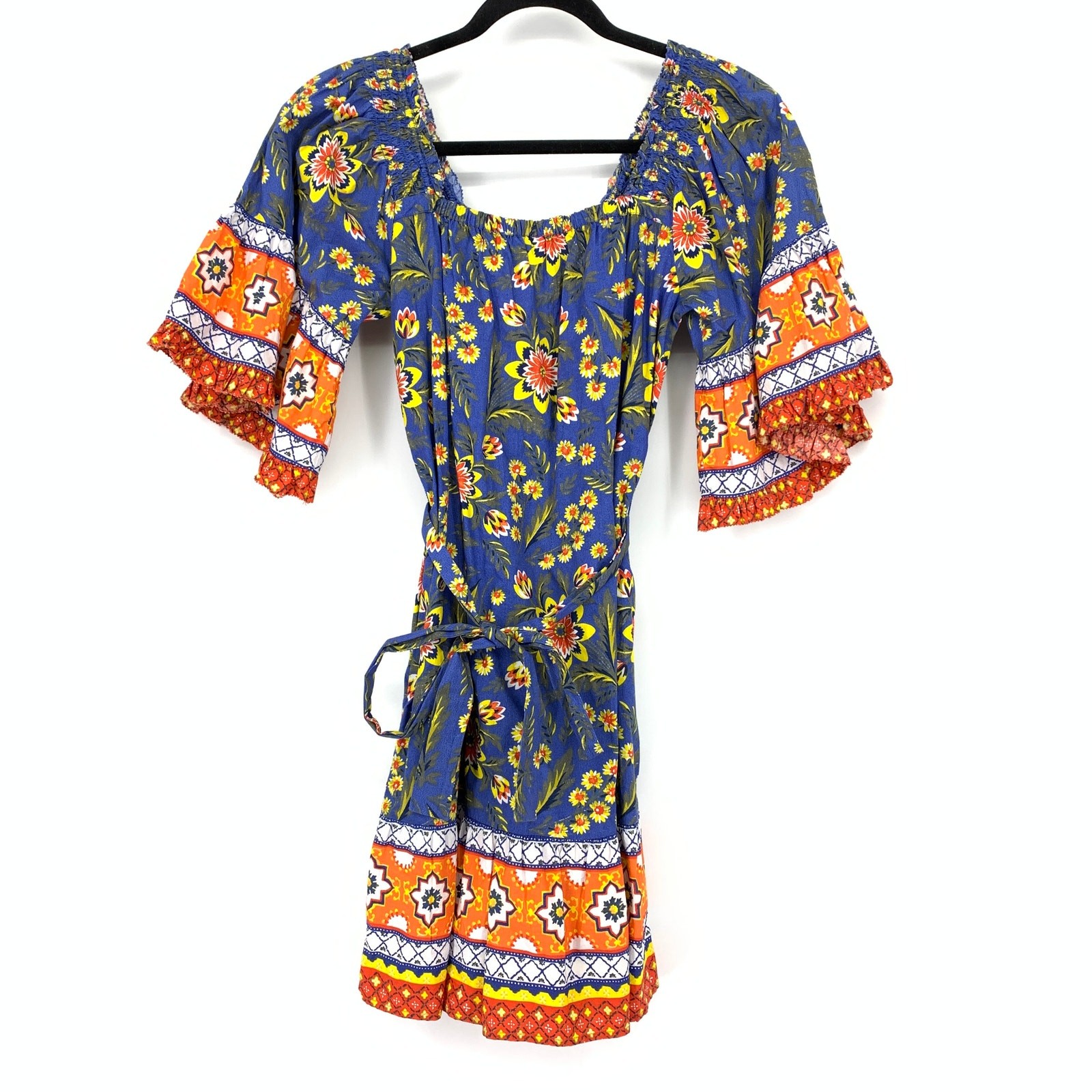 Joie Chloris Smocked Mini Dress Womens Size XS Baja Blue Floral Print NEW Joie Chloris Smocked Mini Dress Womens Size XS Baja Blue Floral Print NEW