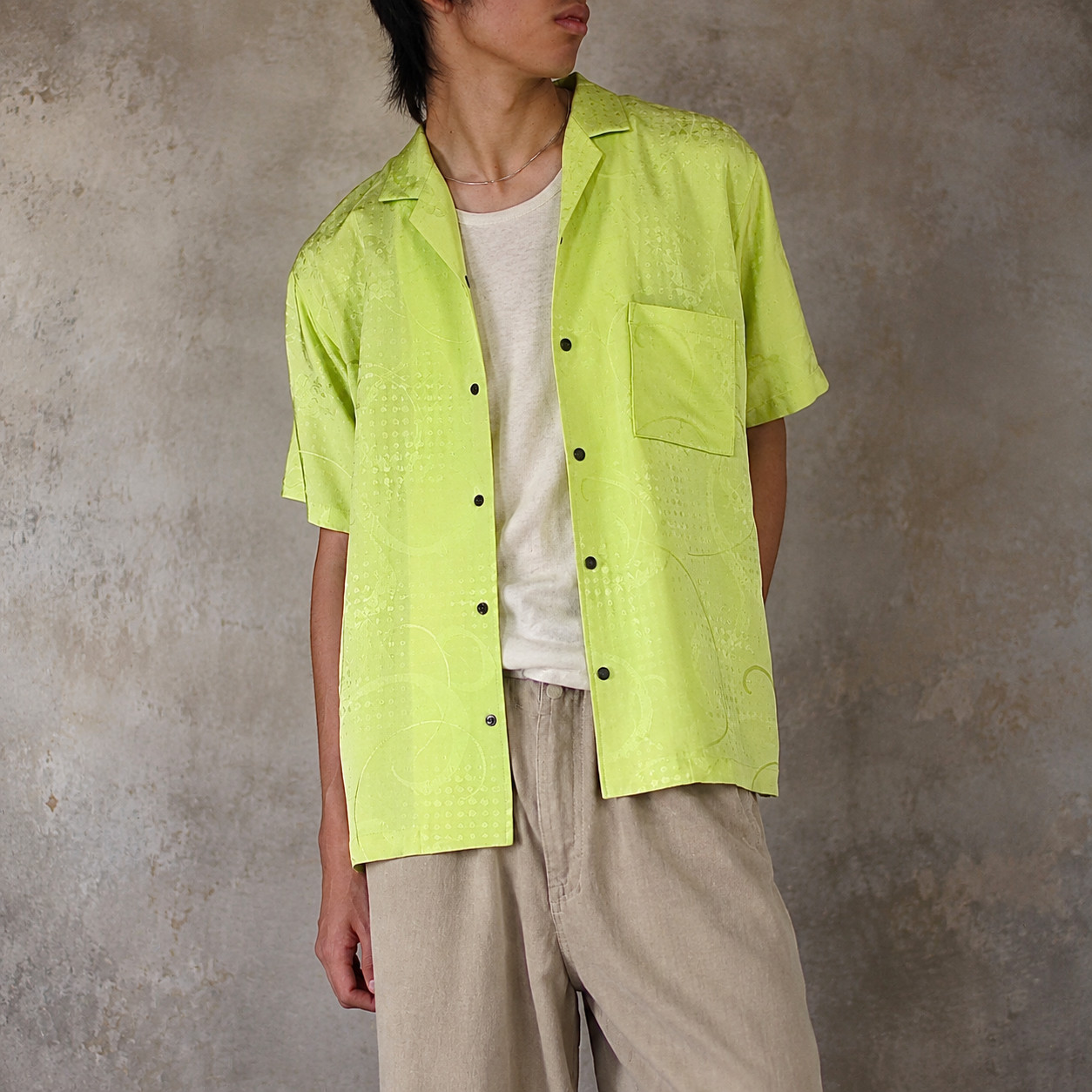 Vintage Japanese Silk Shirt Men’s M, Kimono Shirt, Boxy Shirt, Streetwear Japan