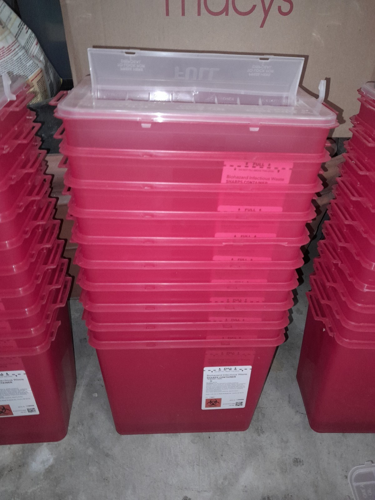 Sharps Container - 2 Gallon - 8 Quart  Biohazard Disposal - 10 Containers W/Ship