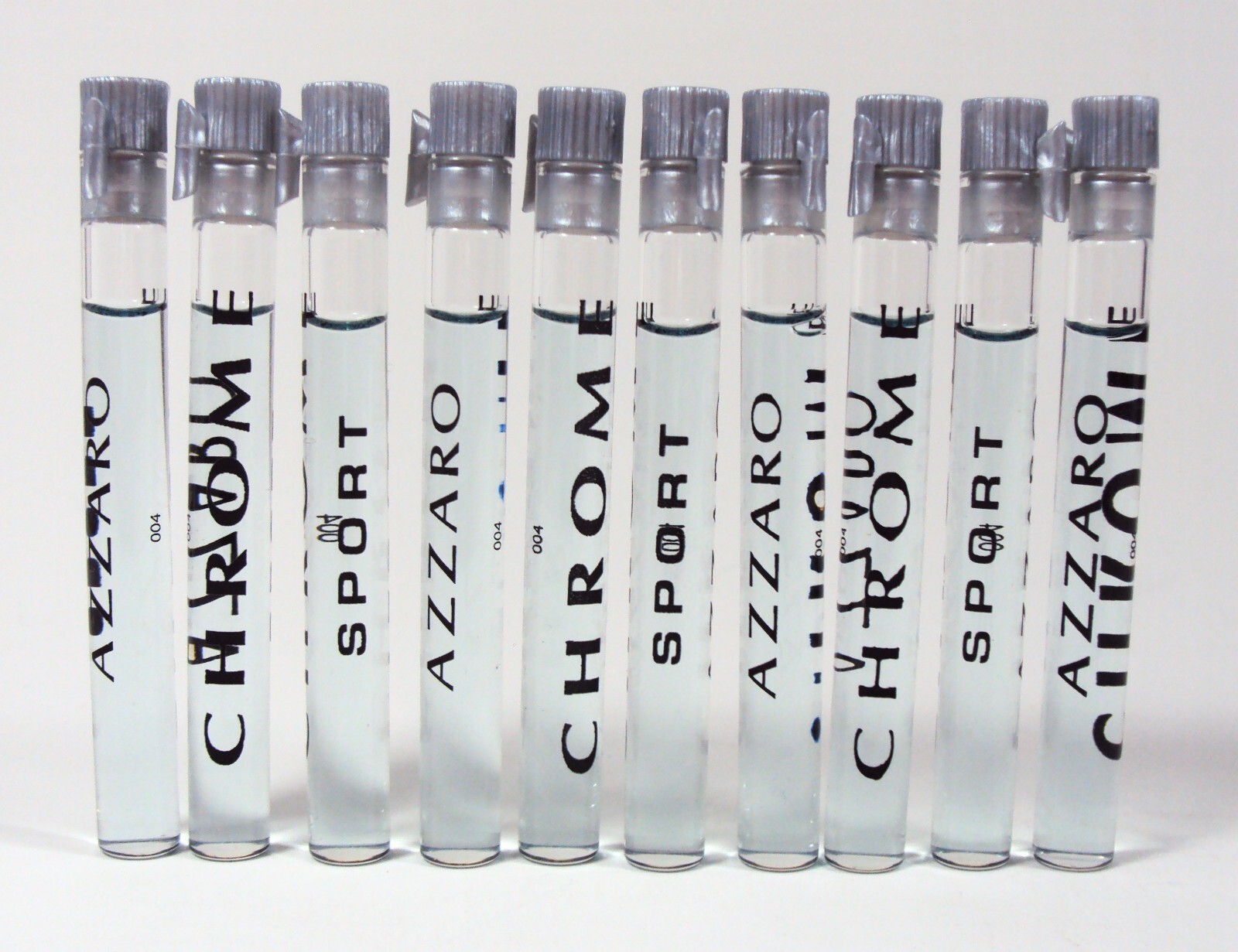 AZZARO CHROME SPORT Lot of 10 Eau de Toilette Splash Vials 1.5 ml / .05 oz Each AZZARO CHROME SPORT Lot of 10 Eau de Toilette Splash Vials 1.5 ml / .05 oz Each
