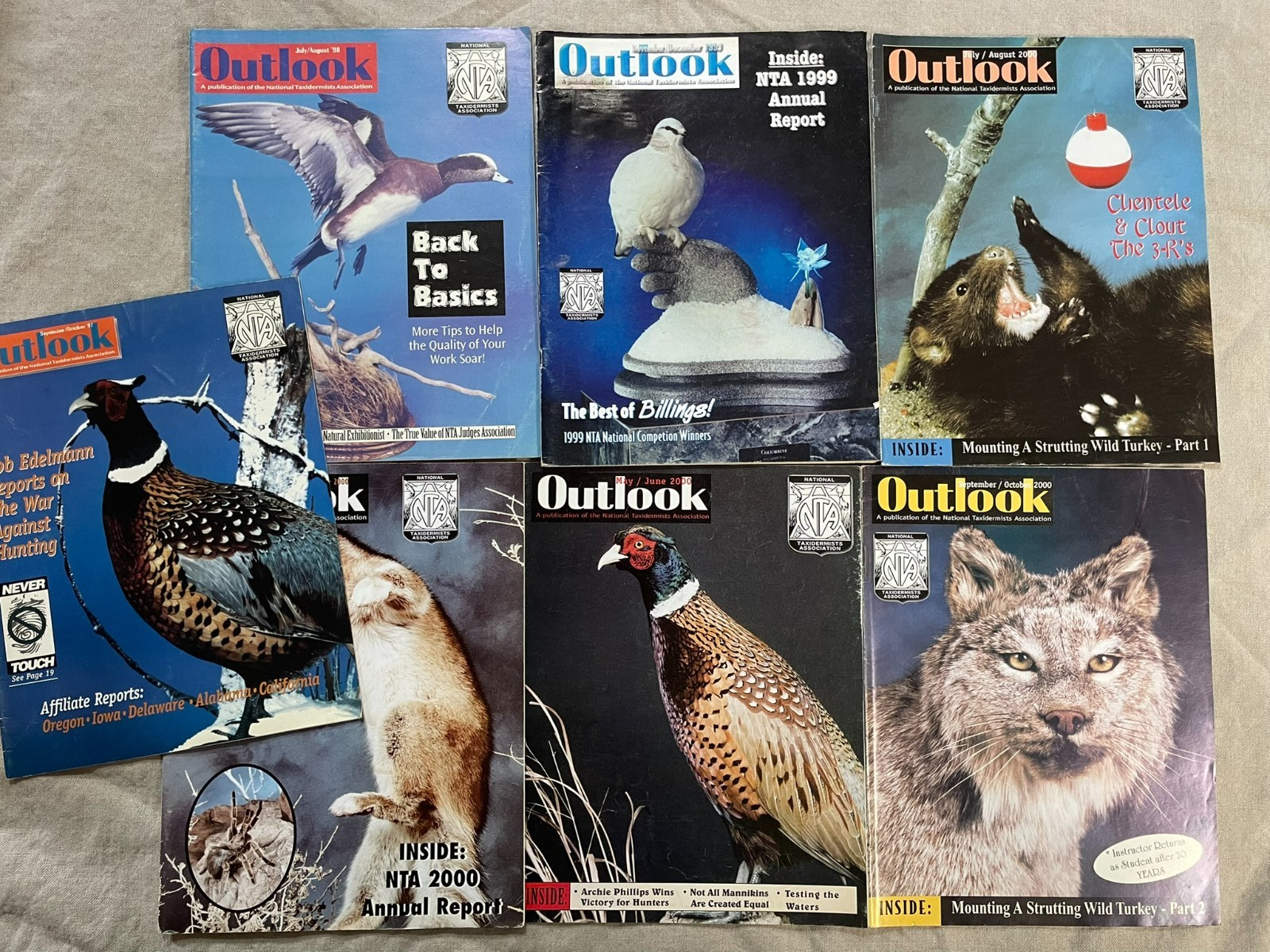 Vintage 1997 ~2000 Outlook Magazine lot of 7 - National Taxidermists Association Vintage 1997 ~2000 Outlook Magazine lot of 7 - National Taxidermists Association