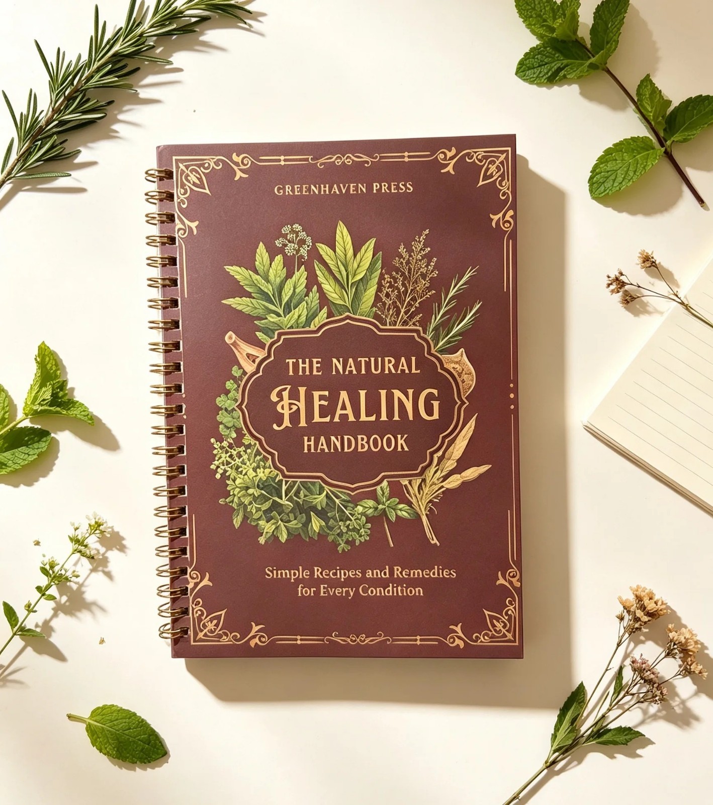 The Natural Healing Handbook Spiral Bound Guide For Herbal Remedies And NaturalT