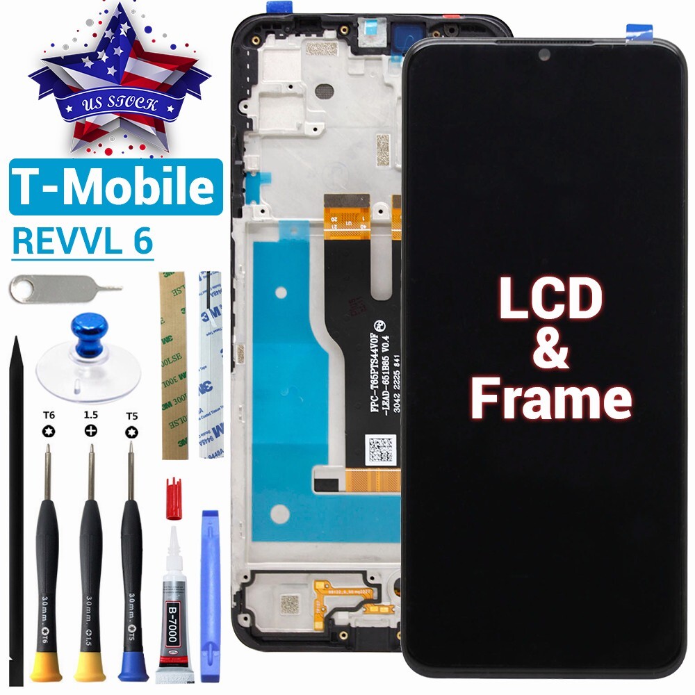 For T-Mobile Revvl 6 5G LCD Display Touch Screen Digitizer with Frame TMAF025G For T-Mobile Revvl 6 5G LCD Display Touch Screen Digitizer with Frame TMAF025G