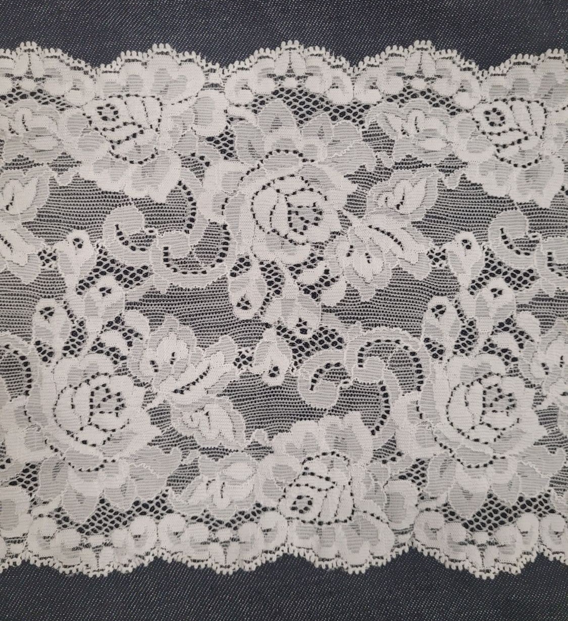 Vintage White Rose Galloon Lace Trim 6.5