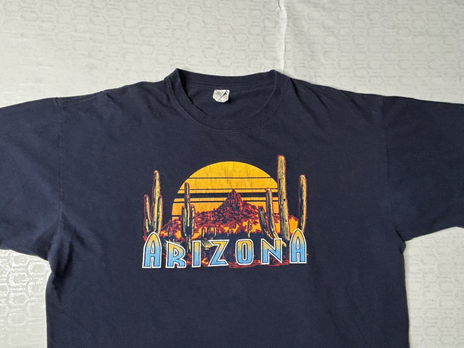 Vintage Arizona T Shirt Saguaro Cactus Men L / XL Black Y2K Souvenir