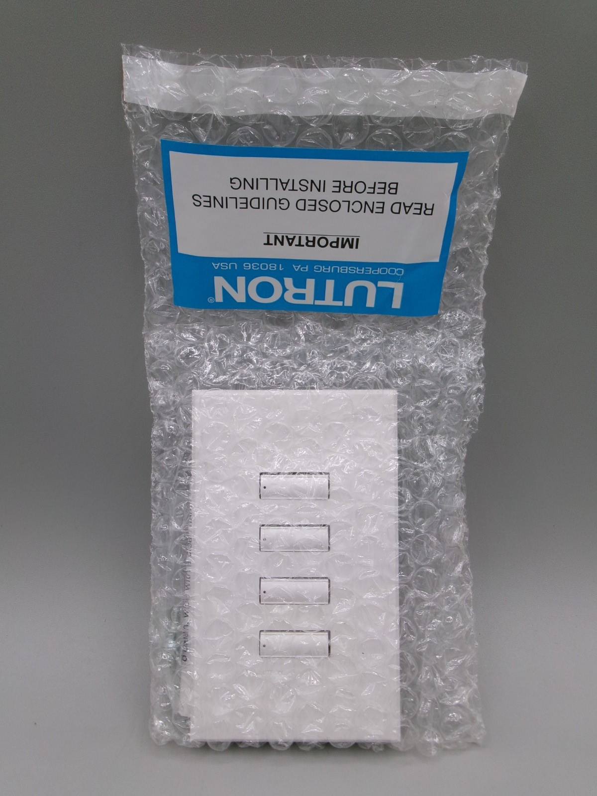 LUTRON GRX 10B QSWS2R 4CN WH CPN5252 SeeTouch QS Light Dimmer 4 Button Keypad LUTRON GRX 10B QSWS2R 4CN WH CPN5252 SeeTouch QS Light Dimmer 4 Button Keypad