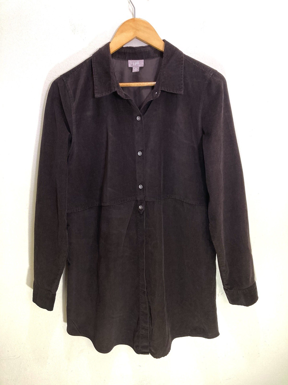 J.Jill Women’s Shirt Top Size Medium Brown Button Up Corduroy