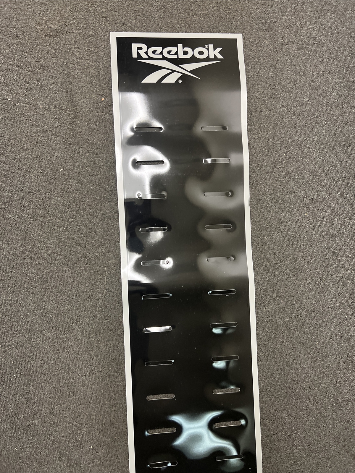 DS 1997 Reebok Shelve Display Advertising Wall Banner From Black Silver 5ftx1ft DS 1997 Reebok Shelve Display Advertising Wall Banner From Black Silver 5ftx1ft