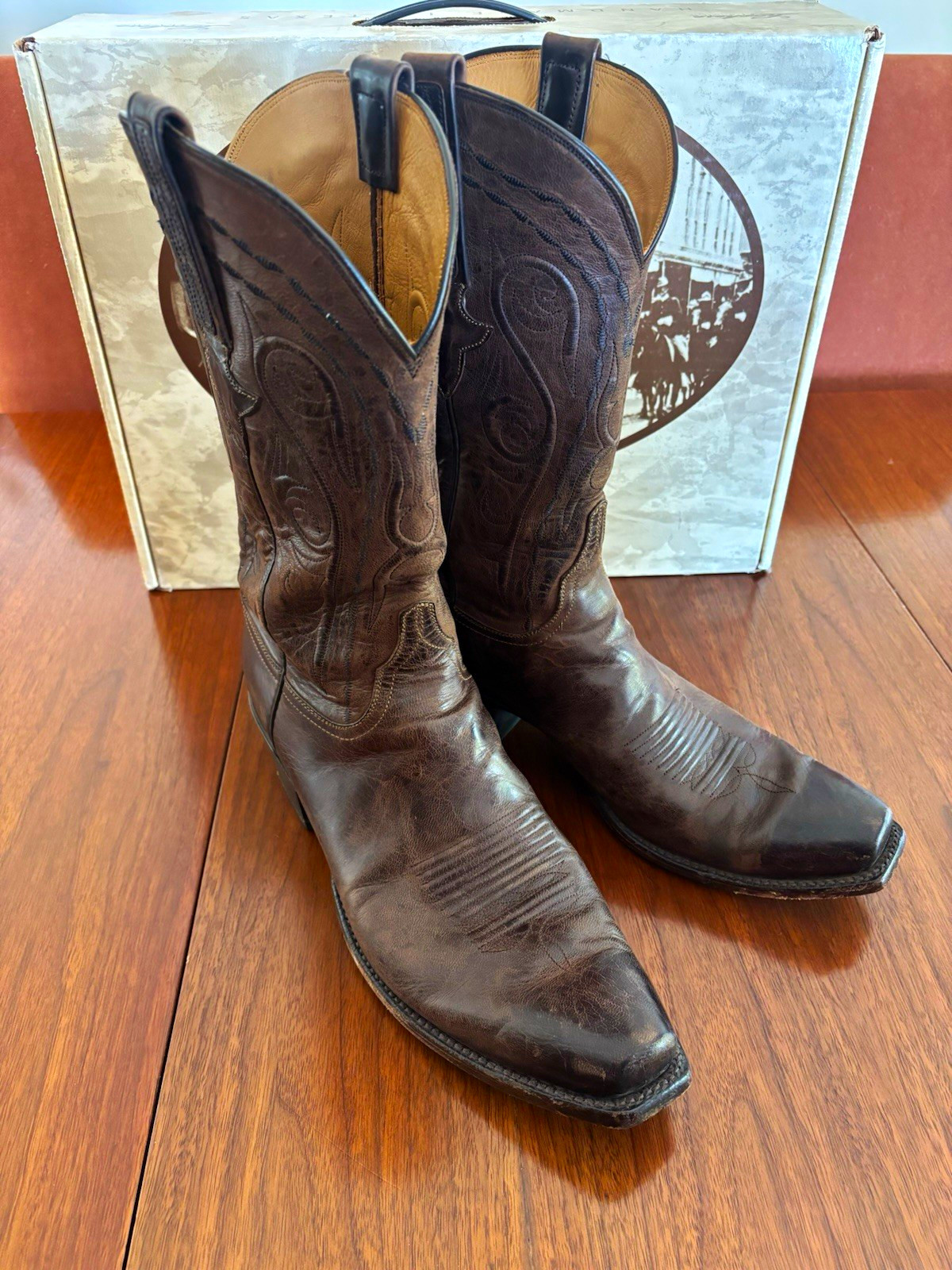 Lucchese Handmade Brown Western Cowboy Boots Men’s 11.5 L1601 74-C Lucchese Handmade Brown Western Cowboy Boots Men’s 11.5 L1601 74-C