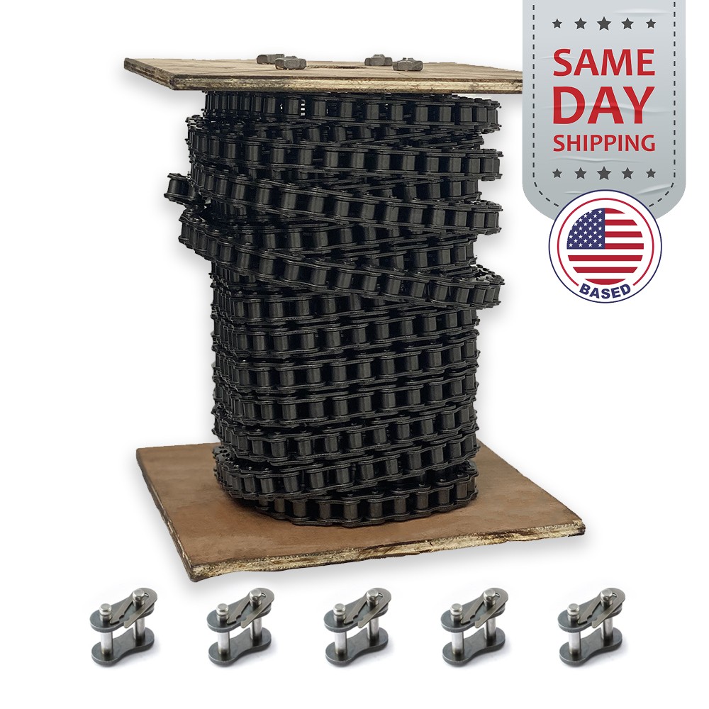 #60H Heavy Duty Roller Chain x 50 feet + 5 Connecting Link + Same Day Shipping