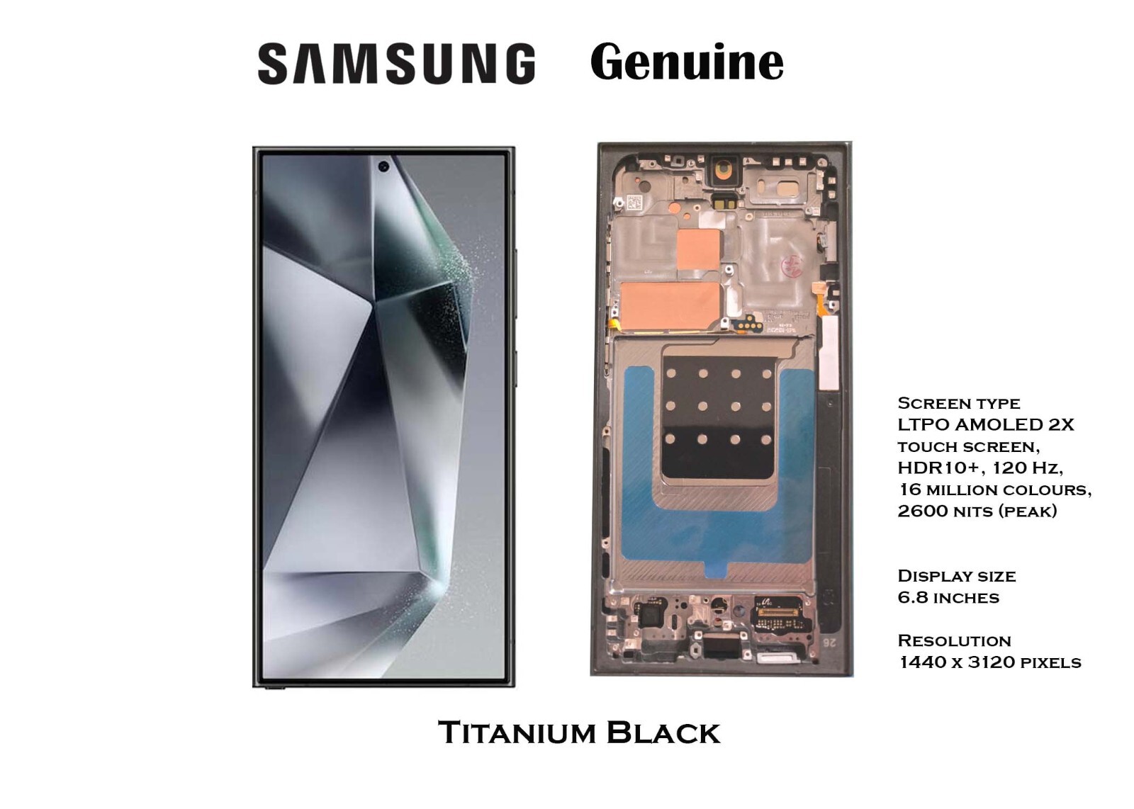 100% Original Samsung Galaxy S24 Ultra 5G Screen Replacement Display Frame S928U