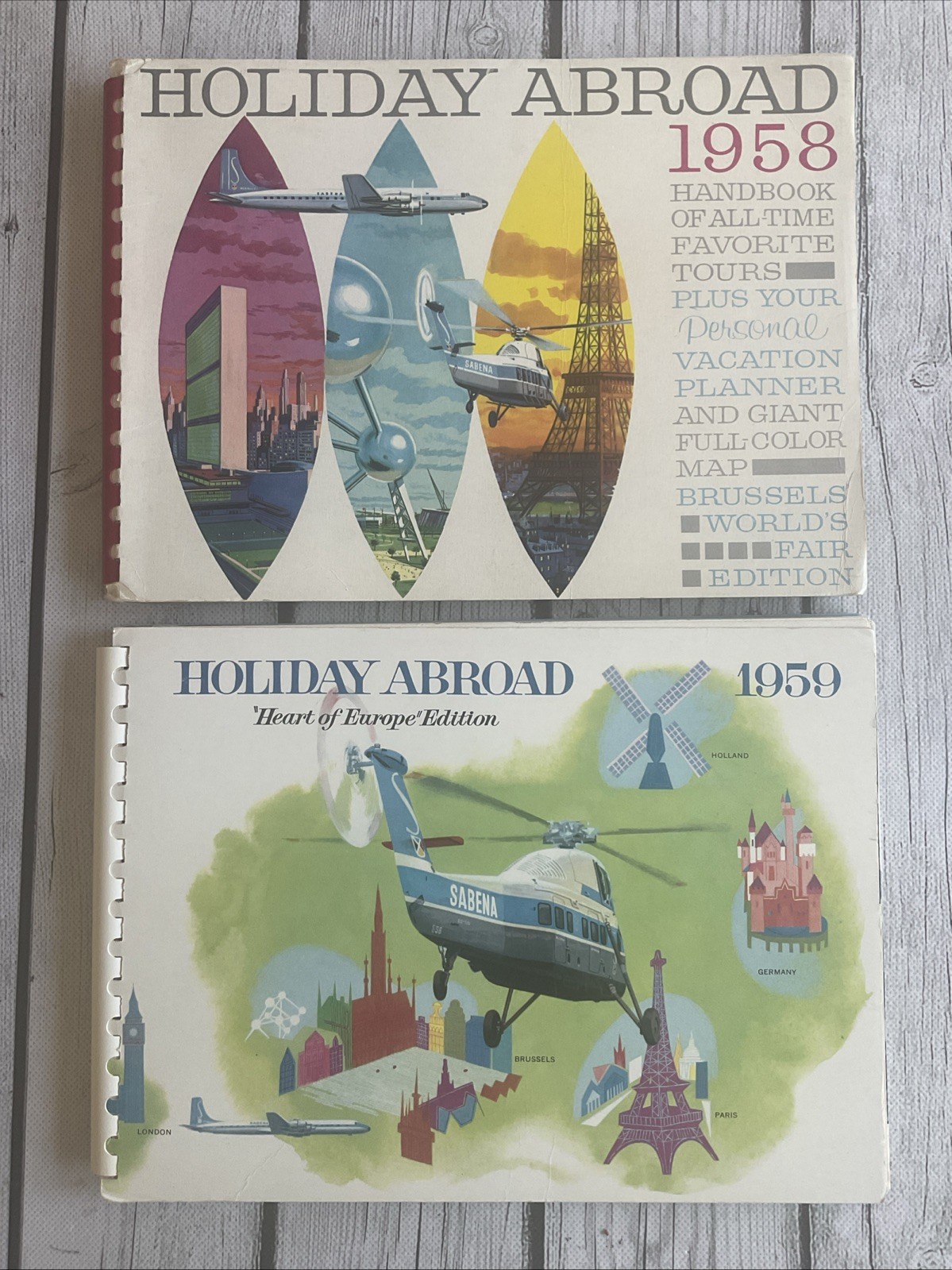 Vintage 1958 & 1959 HOLIDAY ABROAD Travel Brochure Sabena Belgian Airlines Lot 2 Vintage 1958 & 1959 HOLIDAY ABROAD Travel Brochure Sabena Belgian Airlines Lot 2
