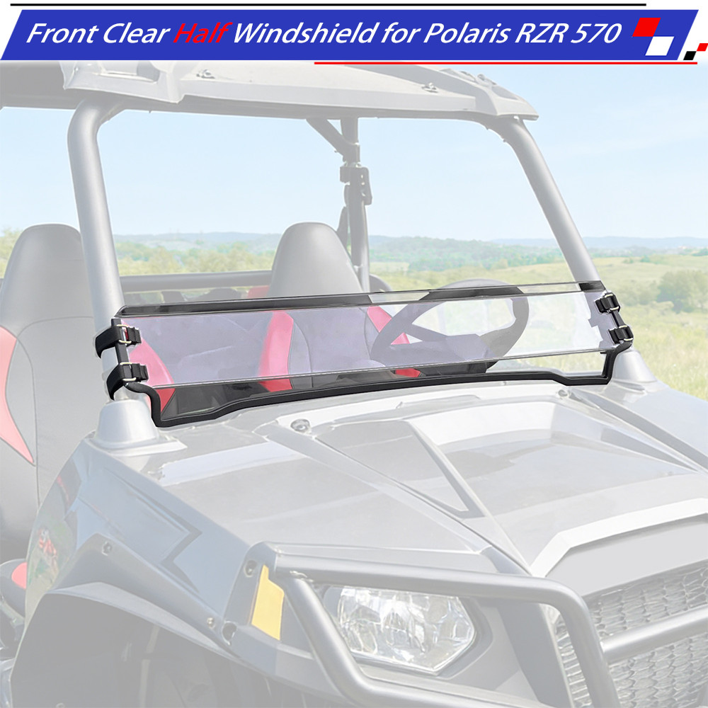 Front Clear Half Windshield Fit for Polaris RZR 570/RZR 800/RZR XP 900/XP 4 900