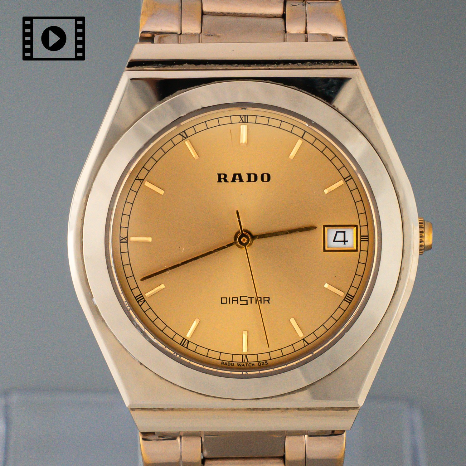 Rado Diastar 113.9519.3 [US Stock] Vintage Gold Men\'s Quartz Watch Swiss *N.MINT