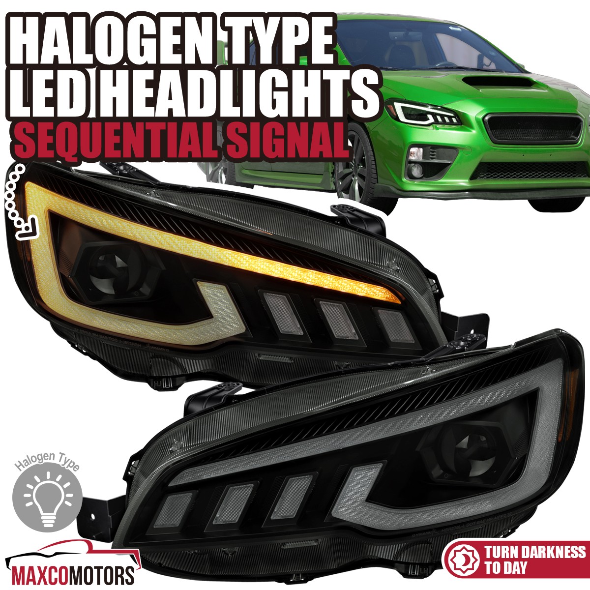 Smoke Fits 2015-2021 Subaru WRX/WRX STI Projector Headlights LED Sequential Lamp Smoke Fits 2015-2021 Subaru WRX/WRX STI Projector Headlights LED Sequential Lamp