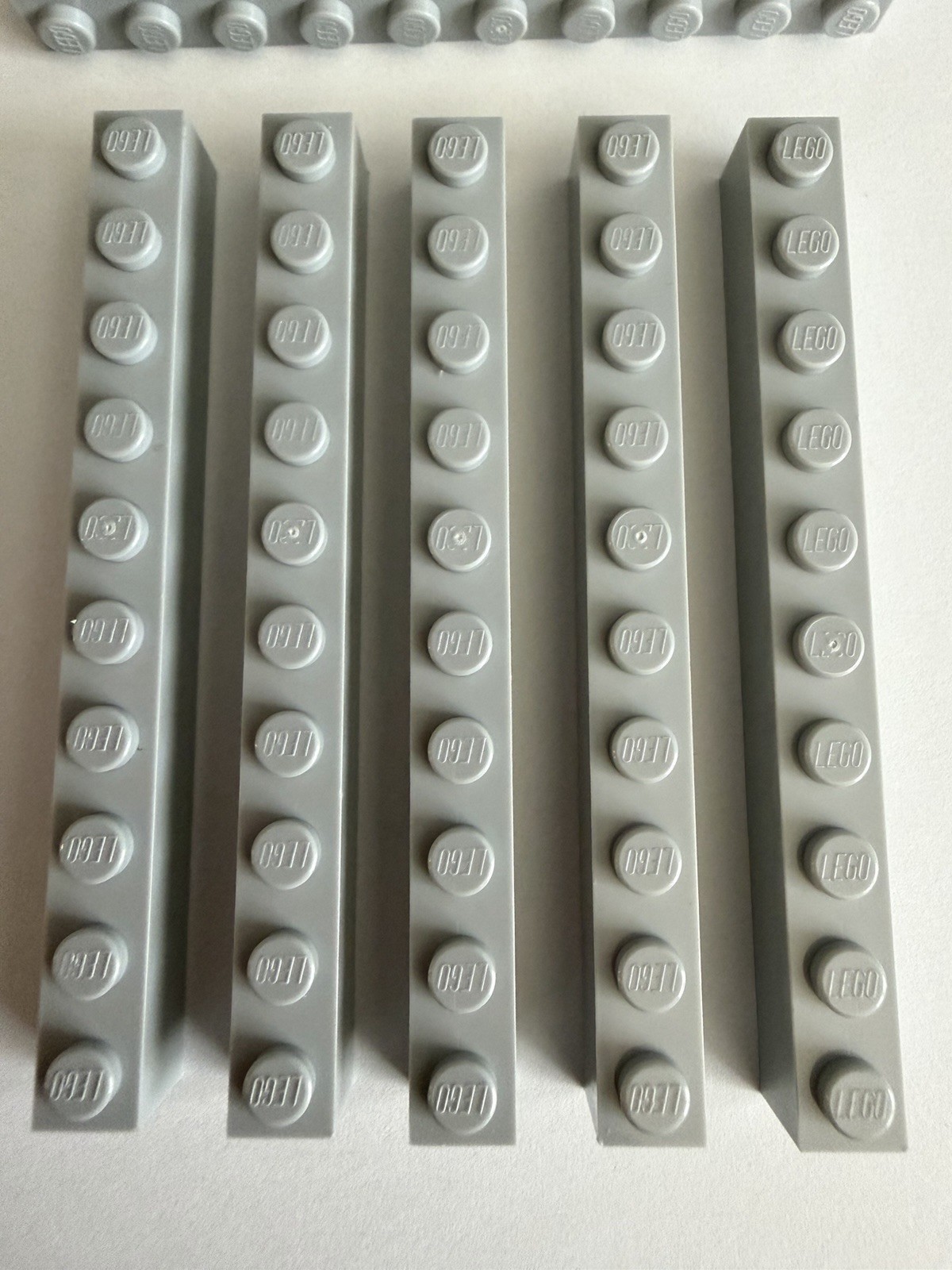 LOT  (20)  BRAND NEW LEGO 1x10 2x1x10 LIGHT GRAY Brick 4617860 Brick 3006 92538