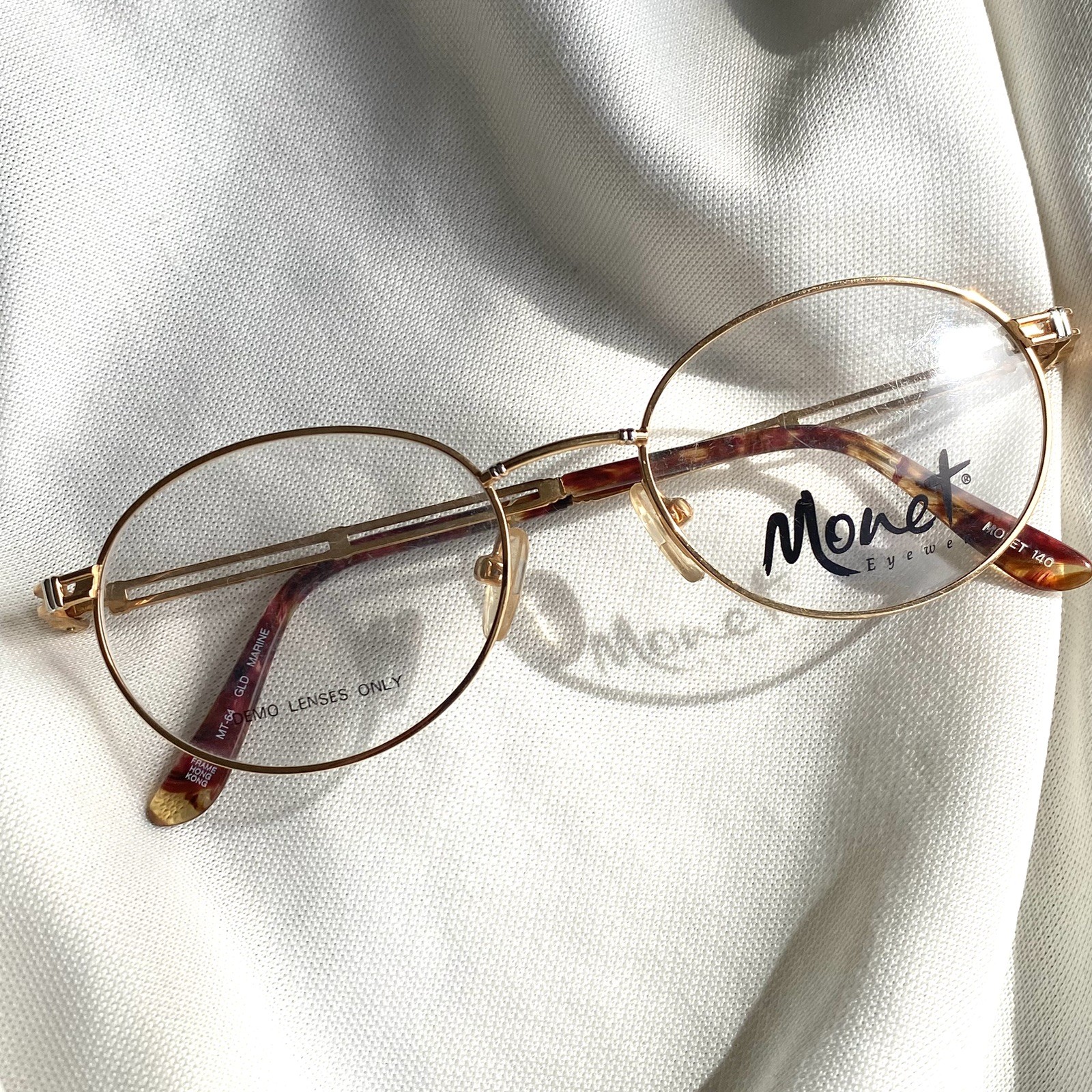 New VTG Monet Eyewear Oval Gold Metal Eyeglasses MT-64 Marine 51 18 140 New VTG Monet Eyewear Oval Gold Metal Eyeglasses MT-64 Marine 51 18 140