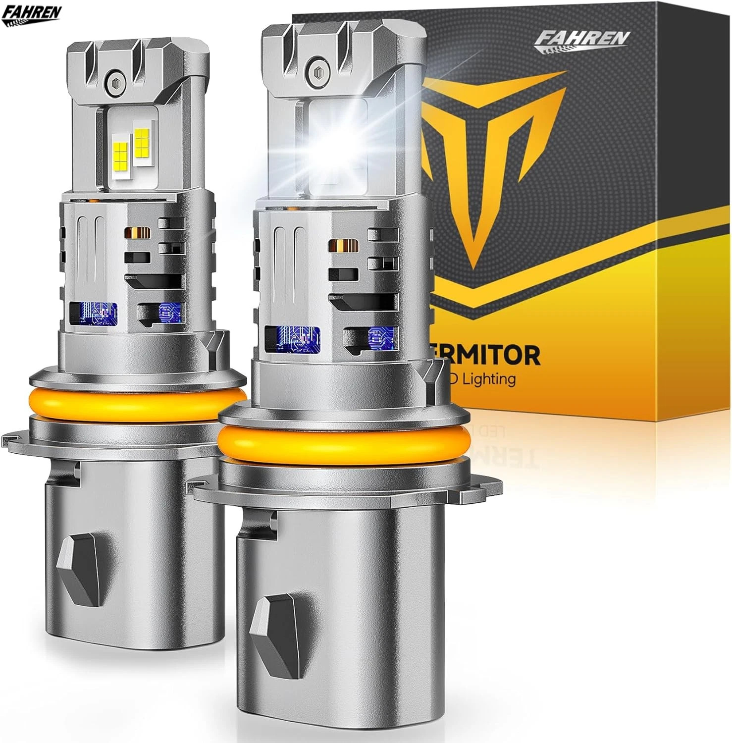 Fahren 9007/HB5 LED Headlight Bulb 90000LM 6500K Super Cool White High/Low Beam