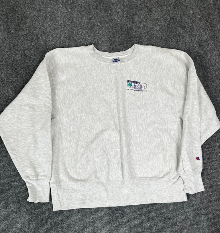 VTG 90\'s Champion Reverse Weave Gray Discovery Healt Channel Sweatshirt XL VTG 90\'s Champion Reverse Weave Gray Discovery Healt Channel Sweatshirt XL
