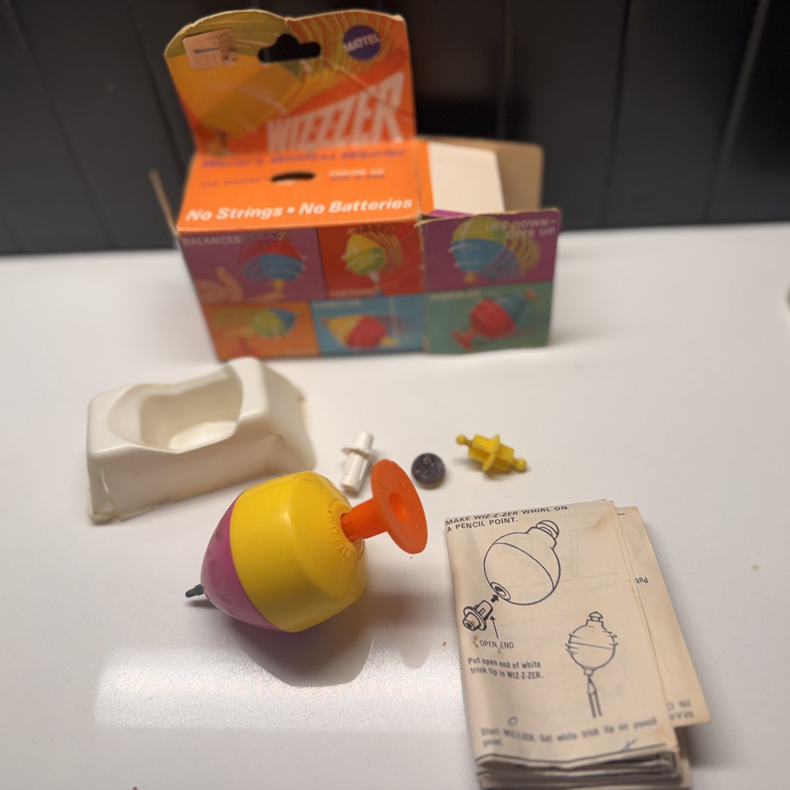 Vintage Mattel Wiz-Z-Zer Whirler Toy Set w/ Box & Instructions 