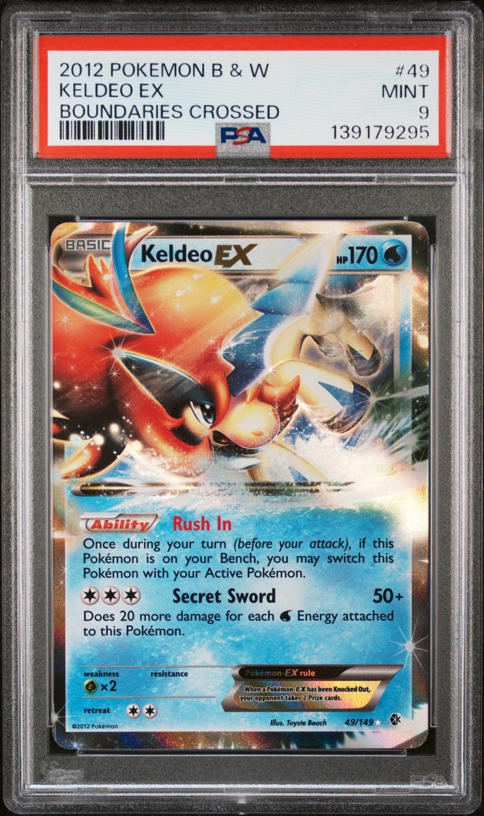 2012 POKEMON B&W BOUNDARIES CROSSED #49 KELDEO EX PSA 9 2012 POKEMON B&W BOUNDARIES CROSSED #49 KELDEO EX PSA 9