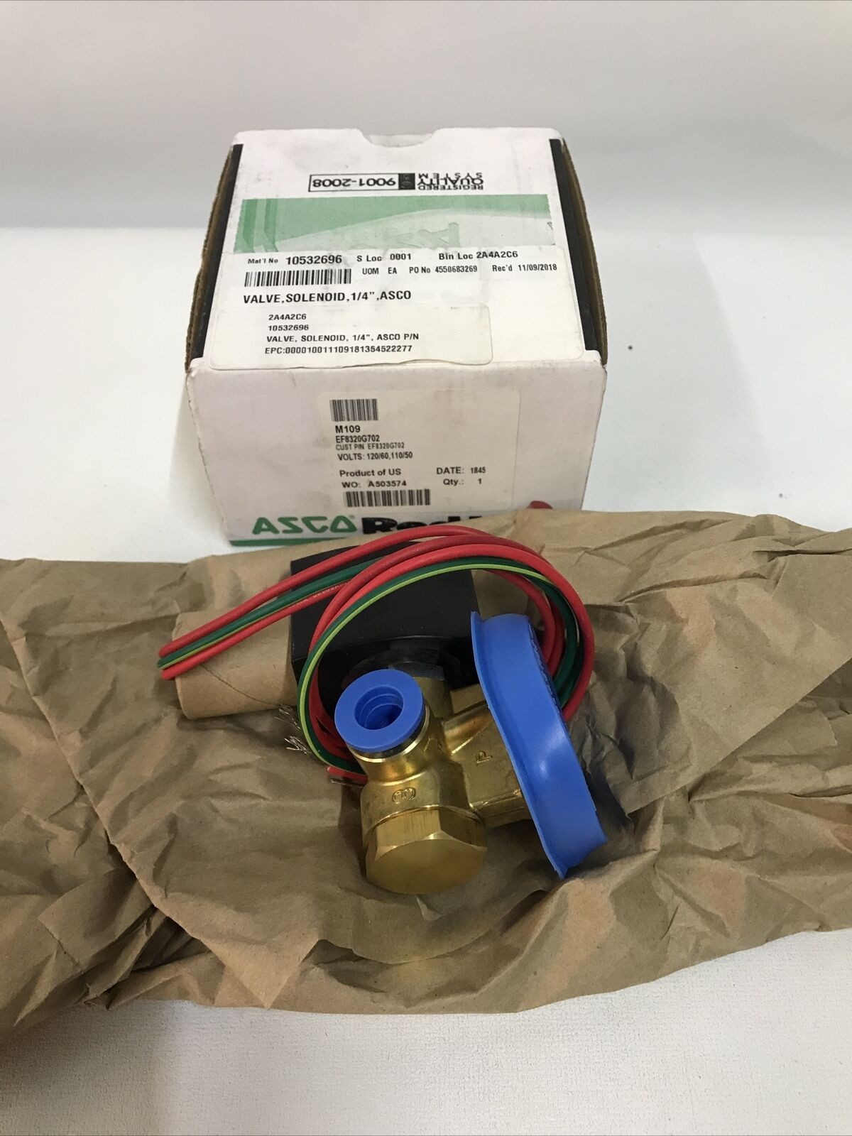 ASCO RED HAT II EF8320G702 1/4” Solenoid Valve 120/60 110/50
