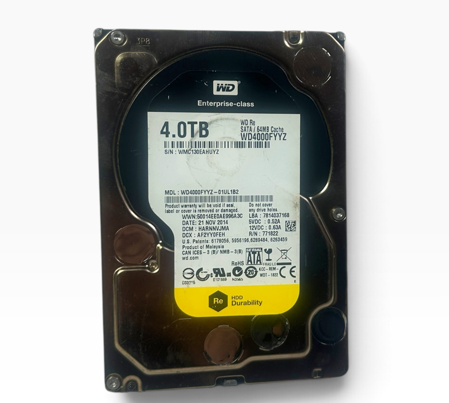 Western Digital WD WD4000FYYZ 01UL1B2 4TB SATA 3.5