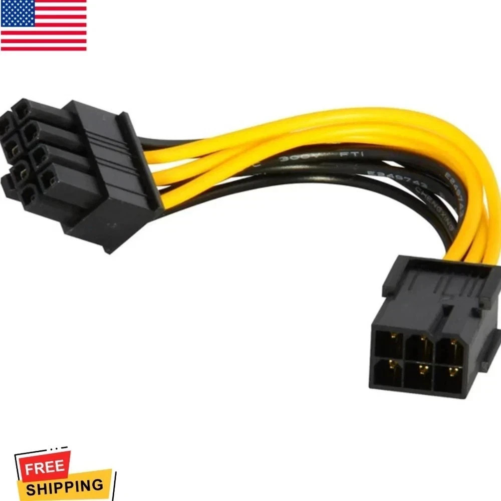 6-pin to 8-pin PCI Express Power Converter Cable GPU Video Card PCIE PCI-E 18AWG