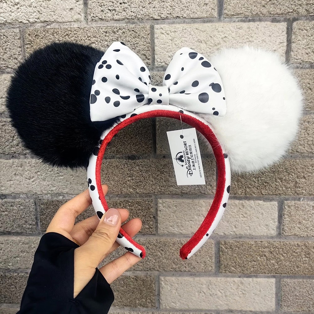 Disney Parks Minnie Mickey Mouse Ear 101 Dalmations Cruella Devil Headband NWT