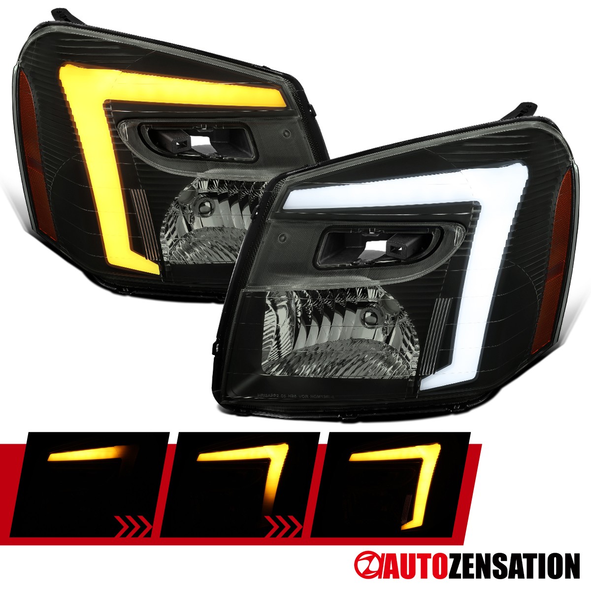 Smoke Fit 2005-2009 Chevy Equinox Headlights LED Sequential Signal Left+Right Smoke Fit 2005-2009 Chevy Equinox Headlights LED Sequential Signal Left+Right