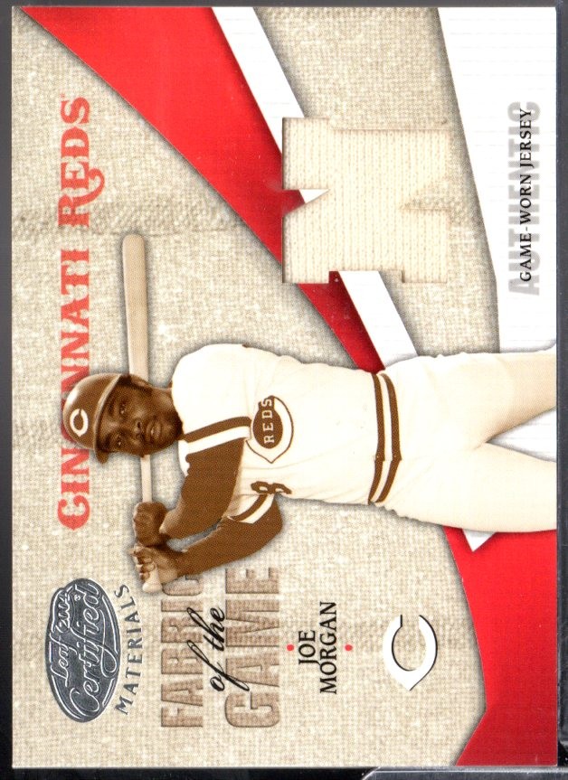 Joe Morgan 2004 Leaf Certified Materials #FG-60 Fabric of the Game AL/NL #/50 Joe Morgan 2004 Leaf Certified Materials #FG-60 Fabric of the Game AL/NL #/50