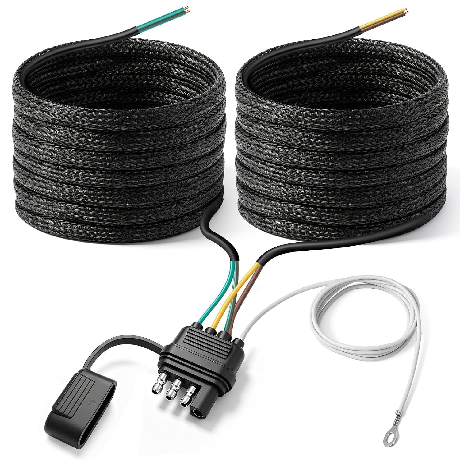 25 FT 4 Pin Trailer Wiring Harness，Waterproof Trailer Wiring Kit