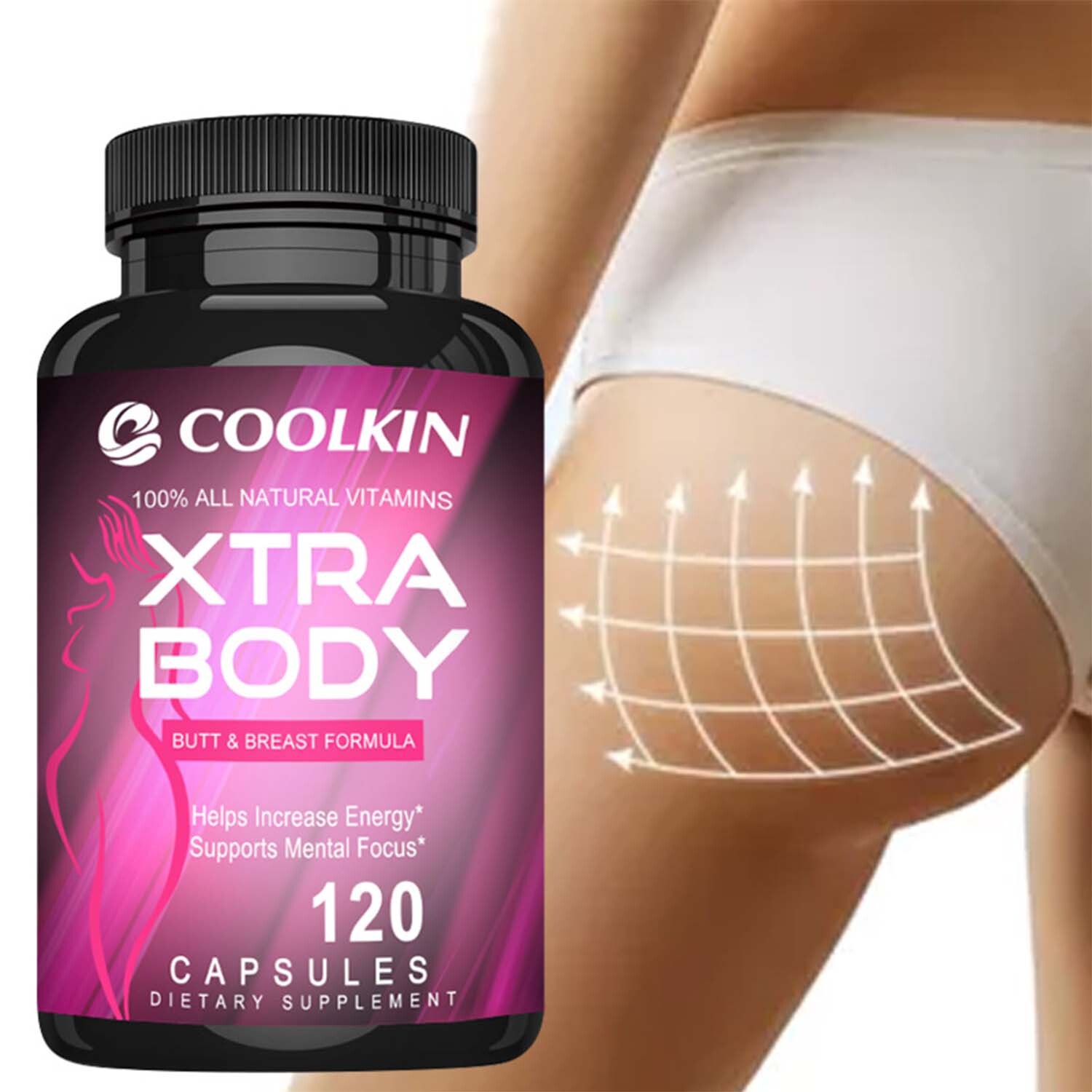 120pcs Xtra Body - Pueraria Mirifica - Butt Breast Enlargement, Estrogen Balance 120pcs Xtra Body - Pueraria Mirifica - Butt Breast Enlargement, Estrogen Balance