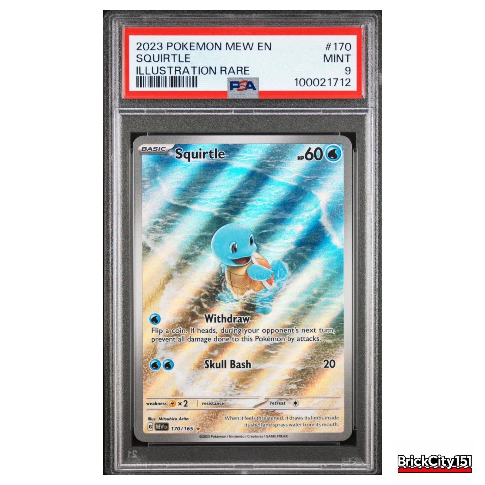 2023 POKEMON MEW EN-151 ILLUSTRATION RARE #170 SQUIRTLE PSA 9 2023 POKEMON MEW EN-151 ILLUSTRATION RARE #170 SQUIRTLE PSA 9