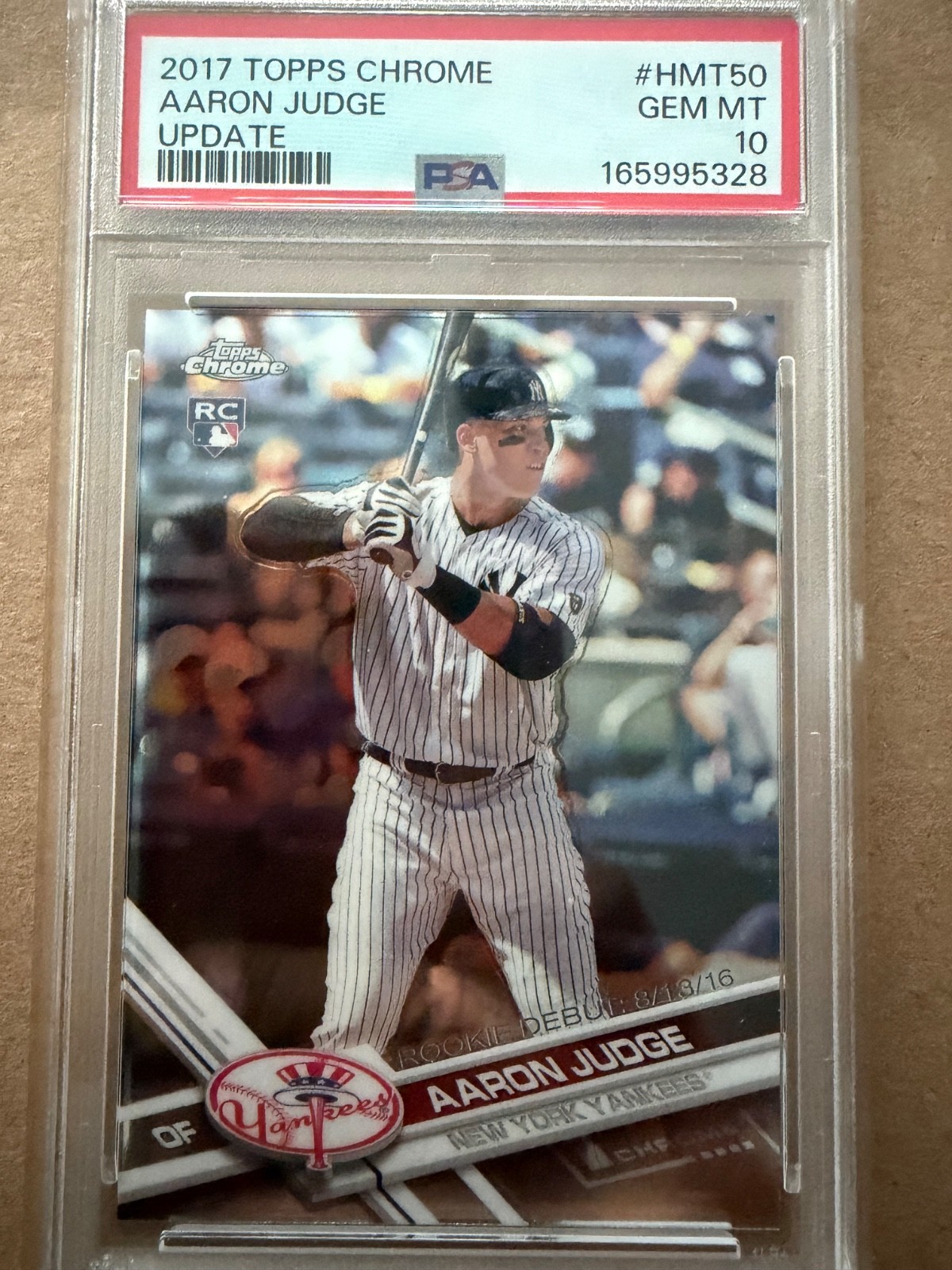 2017 Topps Chrome Update - Rookie Debut Aaron Judge #HMT50 (RC) Psa 10 2017 Topps Chrome Update - Rookie Debut Aaron Judge #HMT50 (RC) Psa 10