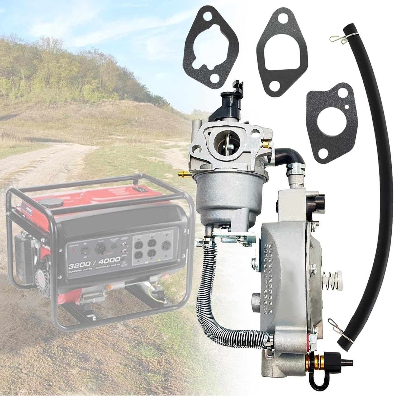 Chikia LPG/CNG Carburetor Propane Conversion Kit for Predator Generac Champion H