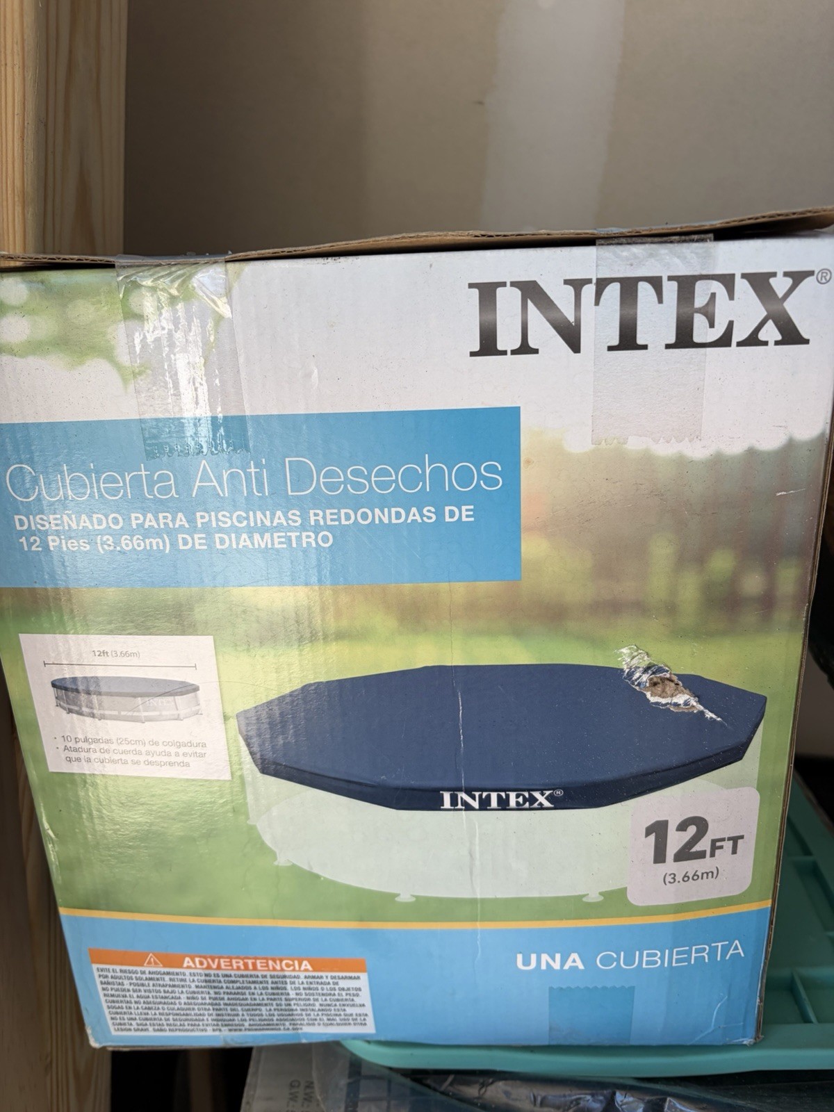 New Intex 12ft Wide X 30IN Above Ground Swimming Pool With Cover And Net Set New Intex 12ft Wide X 30IN Above Ground Swimming Pool With Cover And Net Set