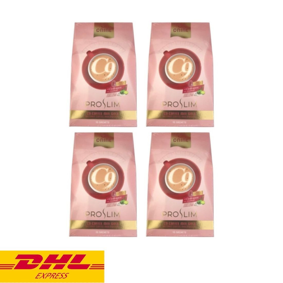 4x C9 C-Nine Coffee Mix Instant Powder Drink Proslim (10 sachets/box)
