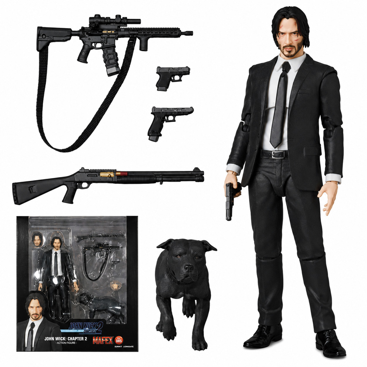 John Wick Chapter 2 Action Figure w/ Dog PVC Collectible Toy Gift for Fans-NEW John Wick Chapter 2 Action Figure w/ Dog PVC Collectible Toy Gift for Fans-NEW