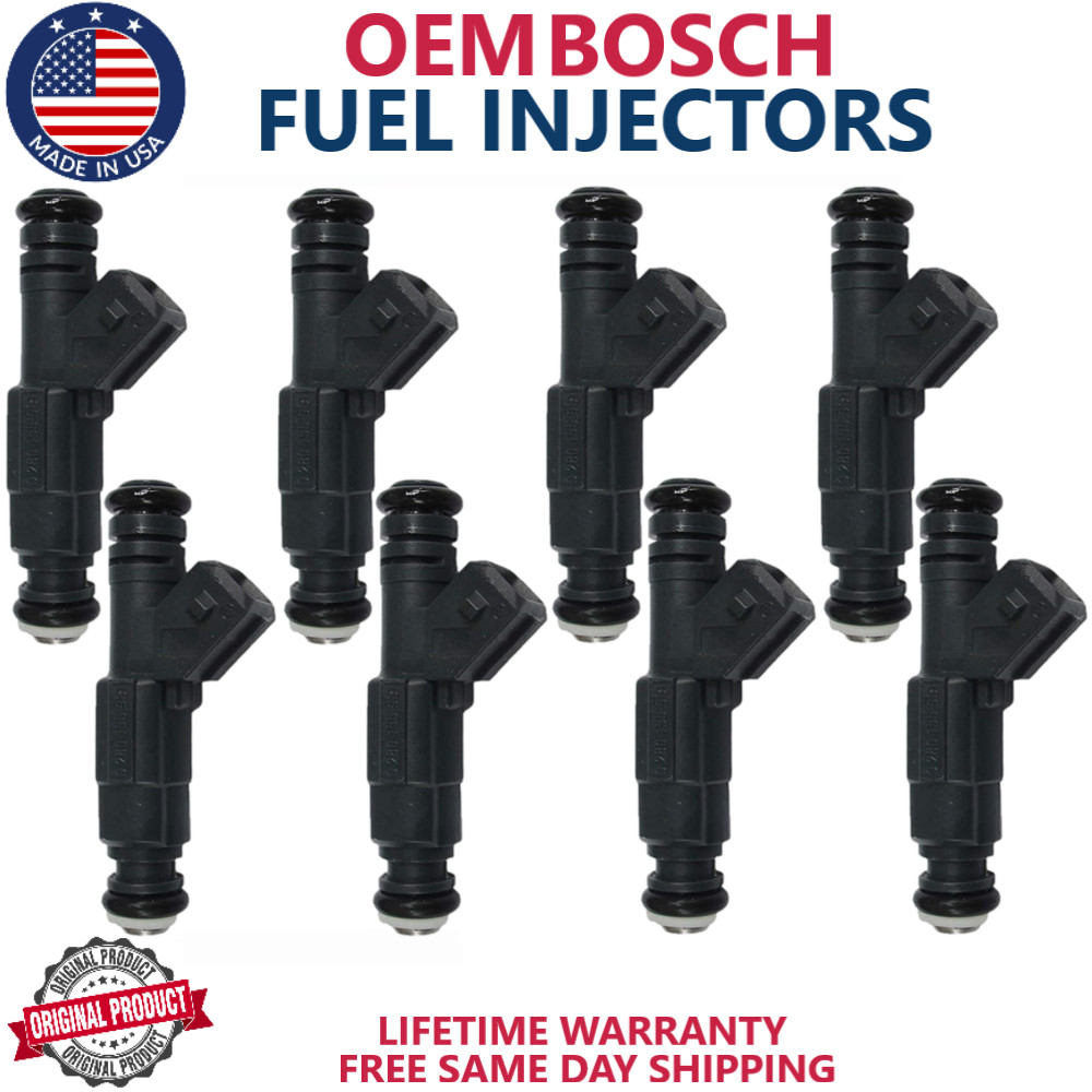 x8 NEW OEM BOSCH Fuel Injectors For 1997 Ford F-450 Super Duty 7.5L V8