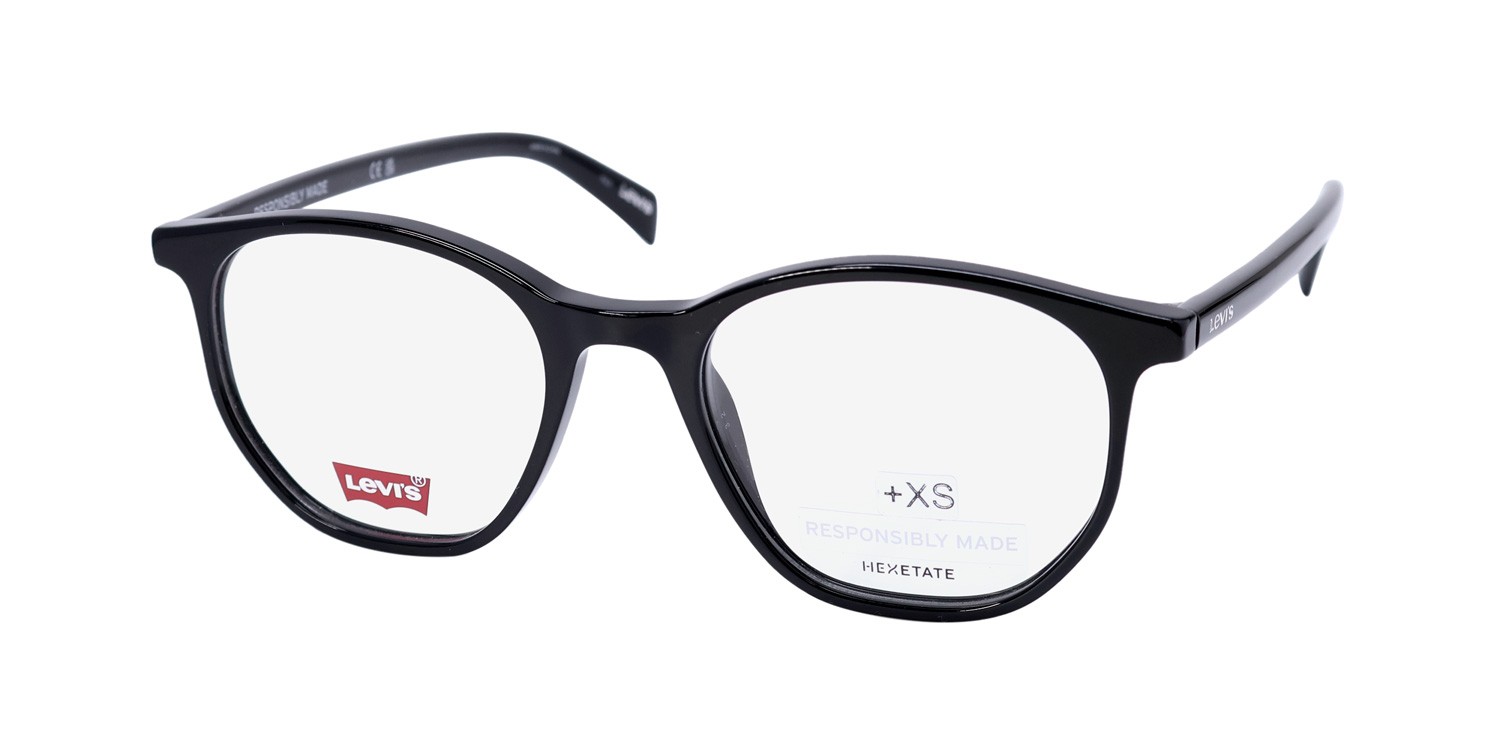 NEW LEVI'S 1002 EYEGLASSES 51-19-150 PLASTIC BLACK 807 MENS GEOMETRIC FULL-RIM