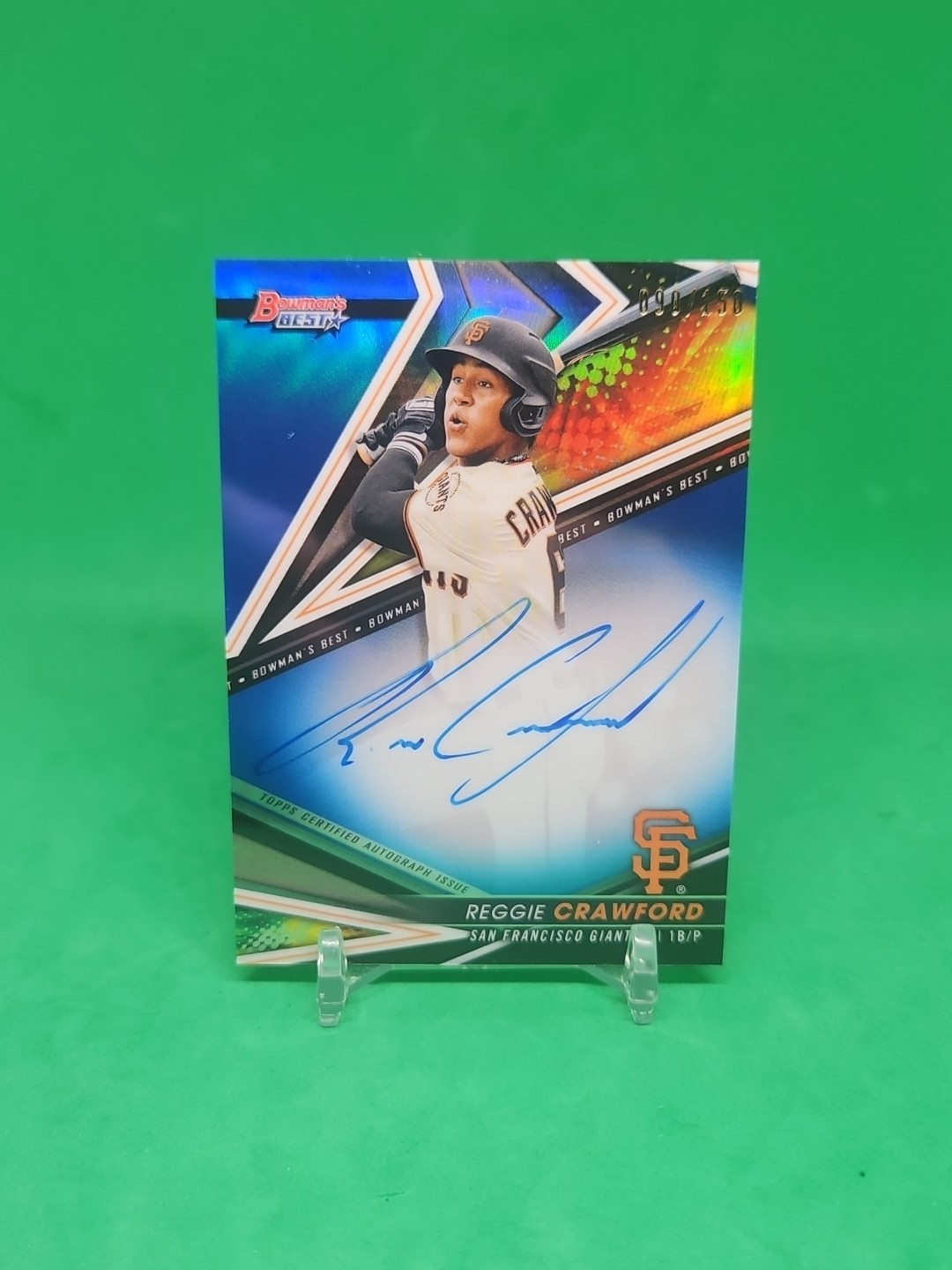 2022 Bowman\'s Best of Blue Refractor /150 Reggie Crawford #B22-RC Auto
